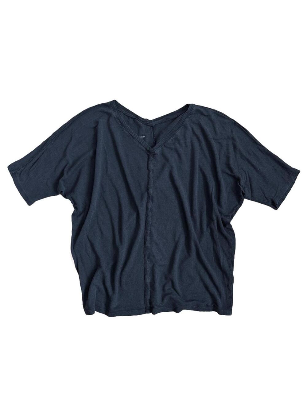 Eileen Fisher Black Pure Linen Batwing Dolman Top – Size 1X | Lagenlook